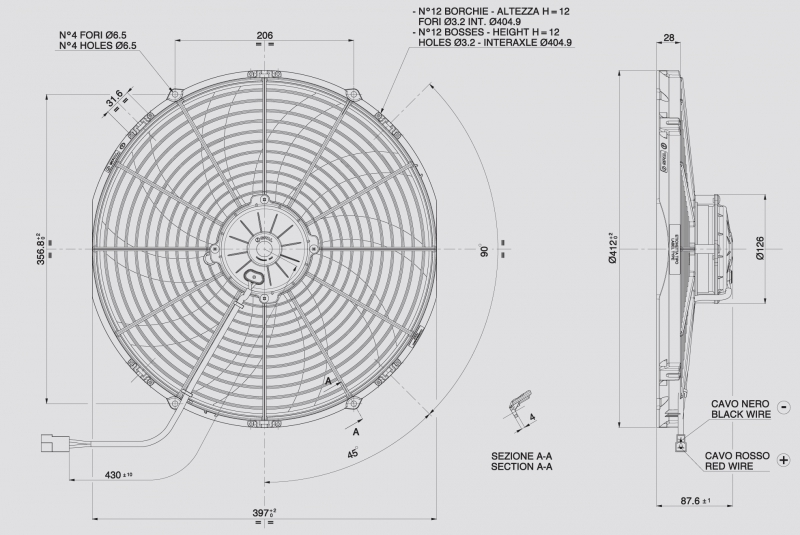 414/385mm zuigende spal dubbele motor