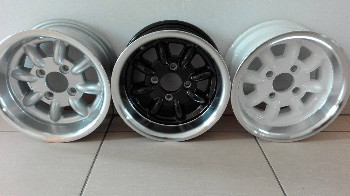 4x100, 12 inch velgen lagere ET (ET -7) Zwart, Wit, zilver, gunmetal of goud