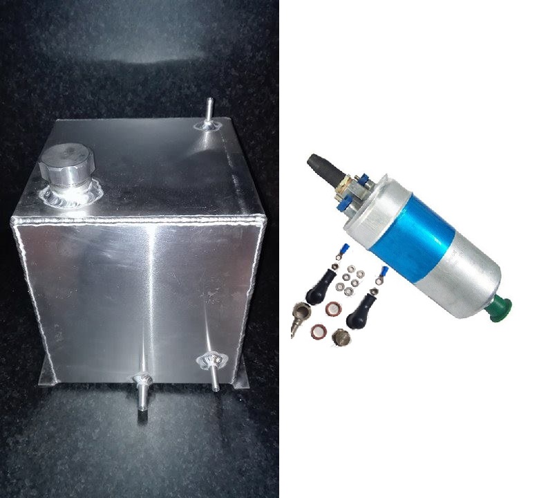 Aluminium benzinetankje 40liter incl 5 bar benzinepomp