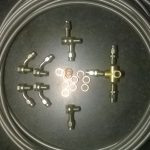 Complete set stalen remleiding incl nippels.