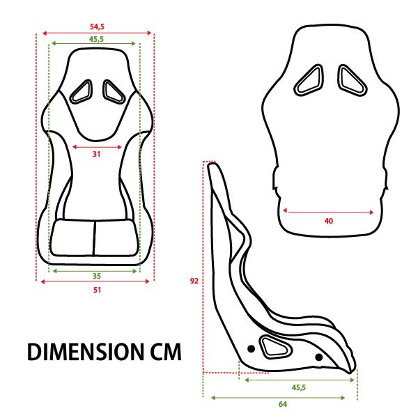 Polyester FIA GEKEURDE race-stoel ->keuring tot 2030 dus 2025 stoel