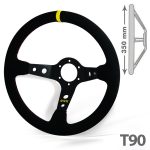 Sportstuur diep zwarte spaken