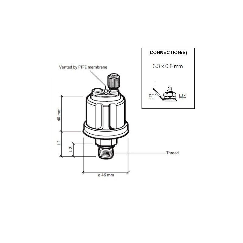 VDO OLIEDRUKGEVER ENKEL M14X1.5 10BAR