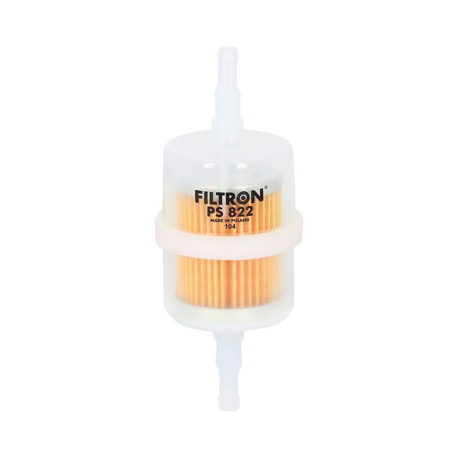 Benzinefilter plastiek lage druk 6-10 mm aansluiting (6 / 8 mm, 41-50 mm dia x 55-65 mm lang)